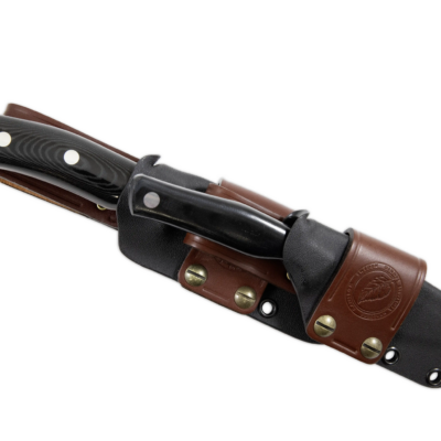 Casström Hunter's Combo, Dubbel jaktkniv, Svart micarta