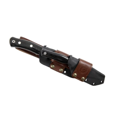 Casström Hunter's Combo, Dubbel jaktkniv, Svart micarta