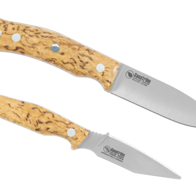 Casström Hunter's Combo, Dubbel jaktkniv, Stabiliserad Masurbjörk