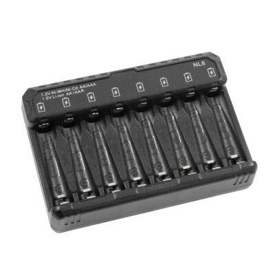 Tipsun Laddare AA - AAA, Lithium-ion och Ni-HM, 8 slot