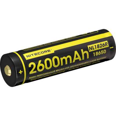 Nitecore  battery 18650 2600mAh rechargable with Micro-USB-C